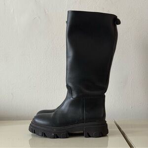 GIA BORGHINI Chunky Leather Knee-High Boots